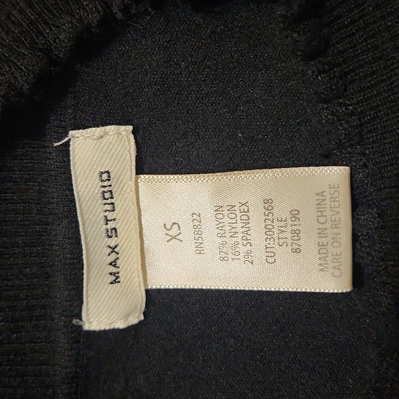 Max Studio Elegant Black Crew Neck Ruffle Sweater - Picture 5 of 5